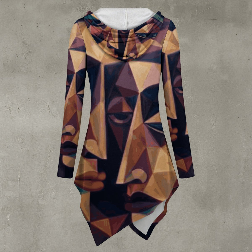 All-Over Print Women's Asymmetric Hem Hoodie