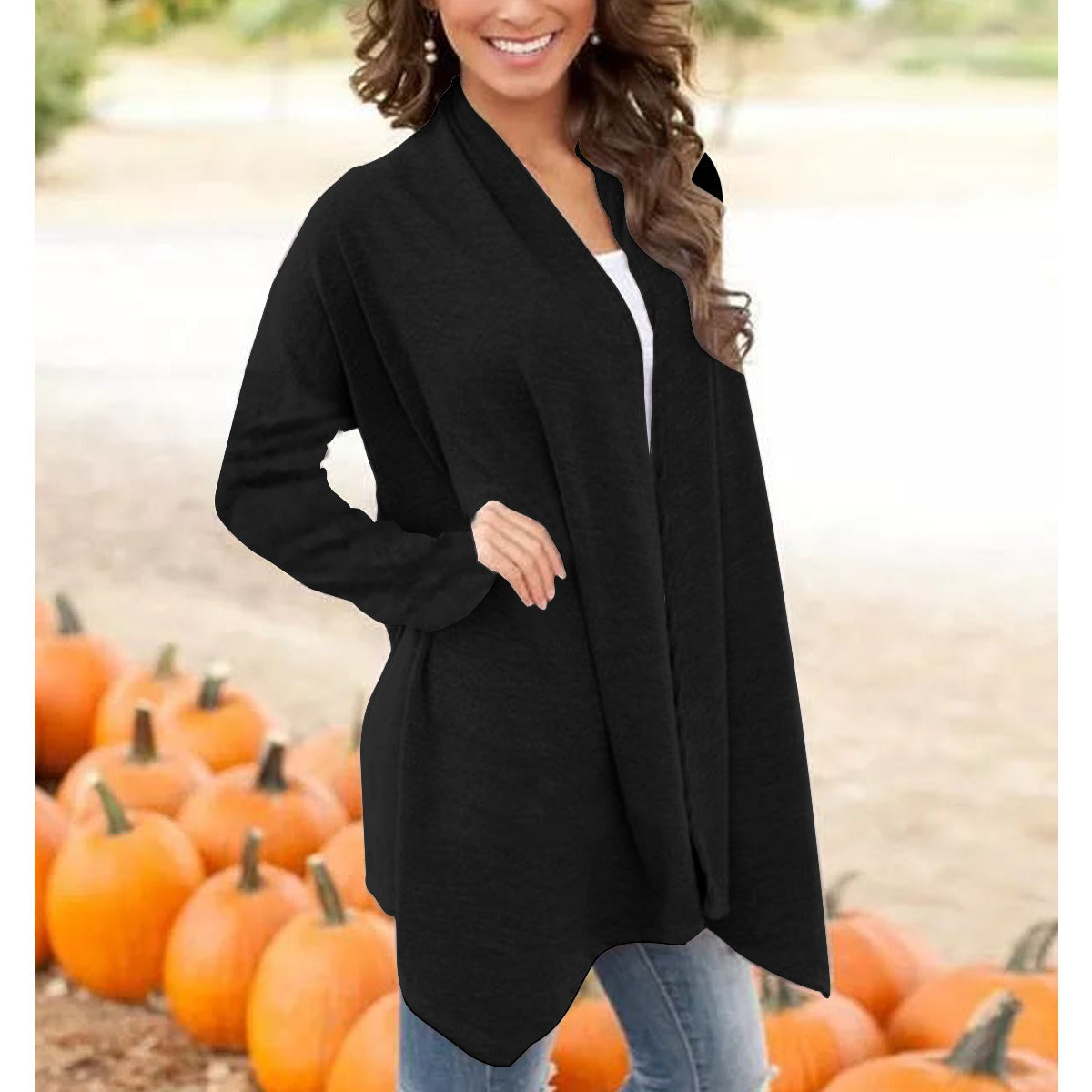Cardigan da donna con stampa all-over e maniche lunghe