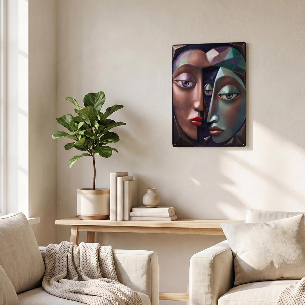 Thickened Rectangular Iron Wall Painting Printed in Canada