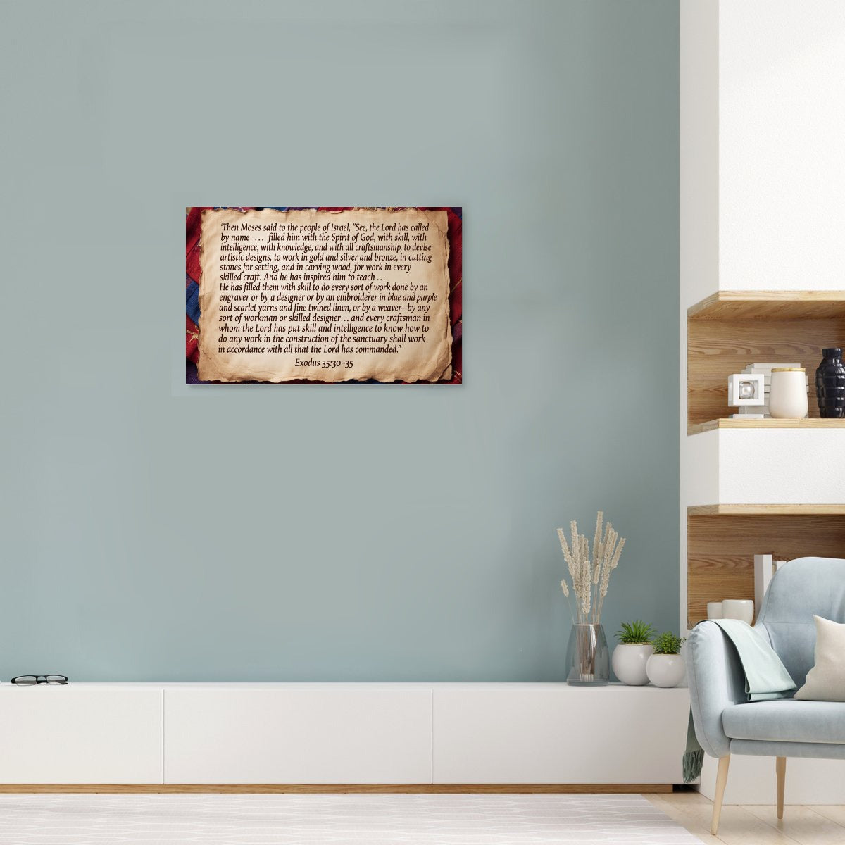 Bible Quote Framed Single-Piece Mural Printed in USA 3:2