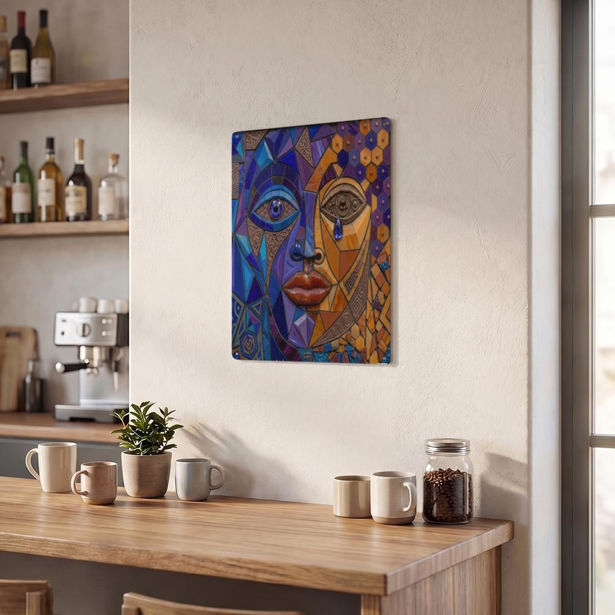 Thickened Rectangular Iron Wall Painting Printed in Canada