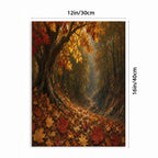 Autumn Leaves Vertical Framed Canvas Wall Art Printed in Canada