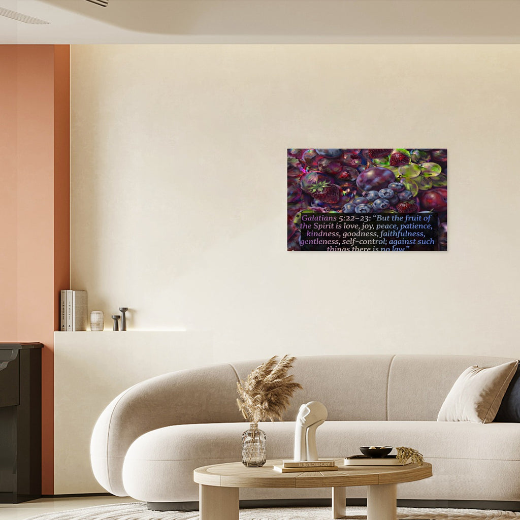Bare Good Fruit Collection Bible Quote Framed Single-Piece Mural Printed in USA 3:2