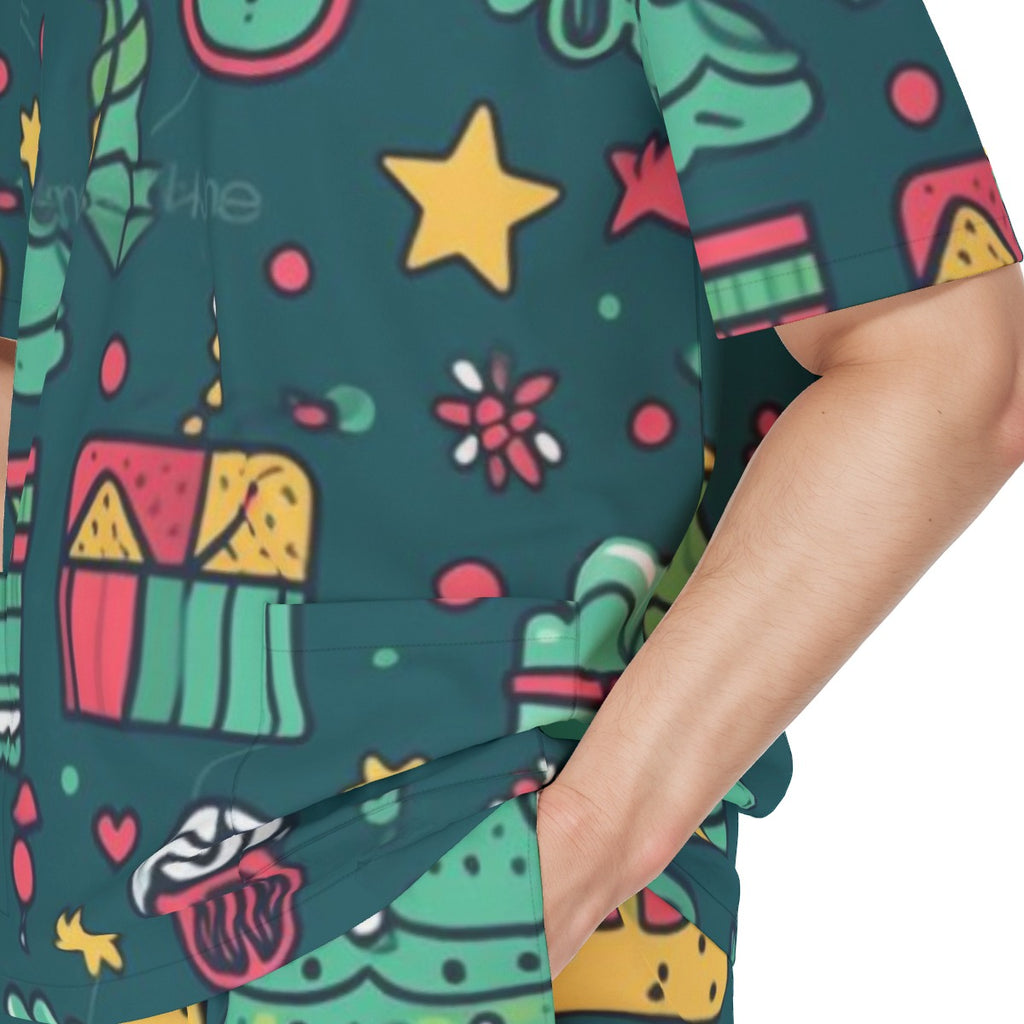 All-Over Print Unisex Scrub Set With Six Pocket