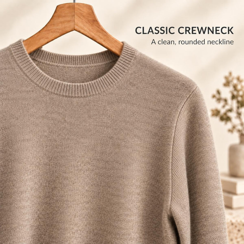Unisex Soft Wool-Blend Crewneck Knit Sweater|Embroidery