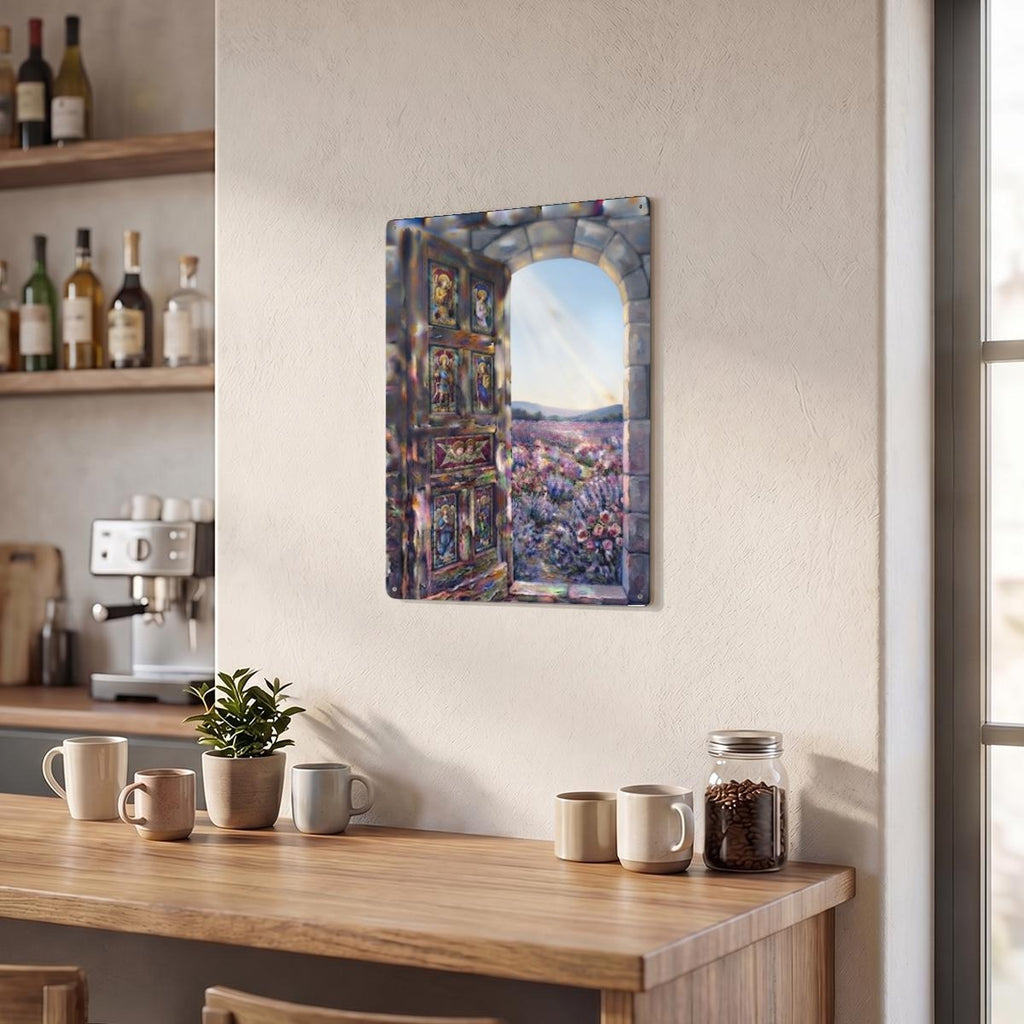 Light Through An Open Door Thickened Rectangular Iron Wall Painting