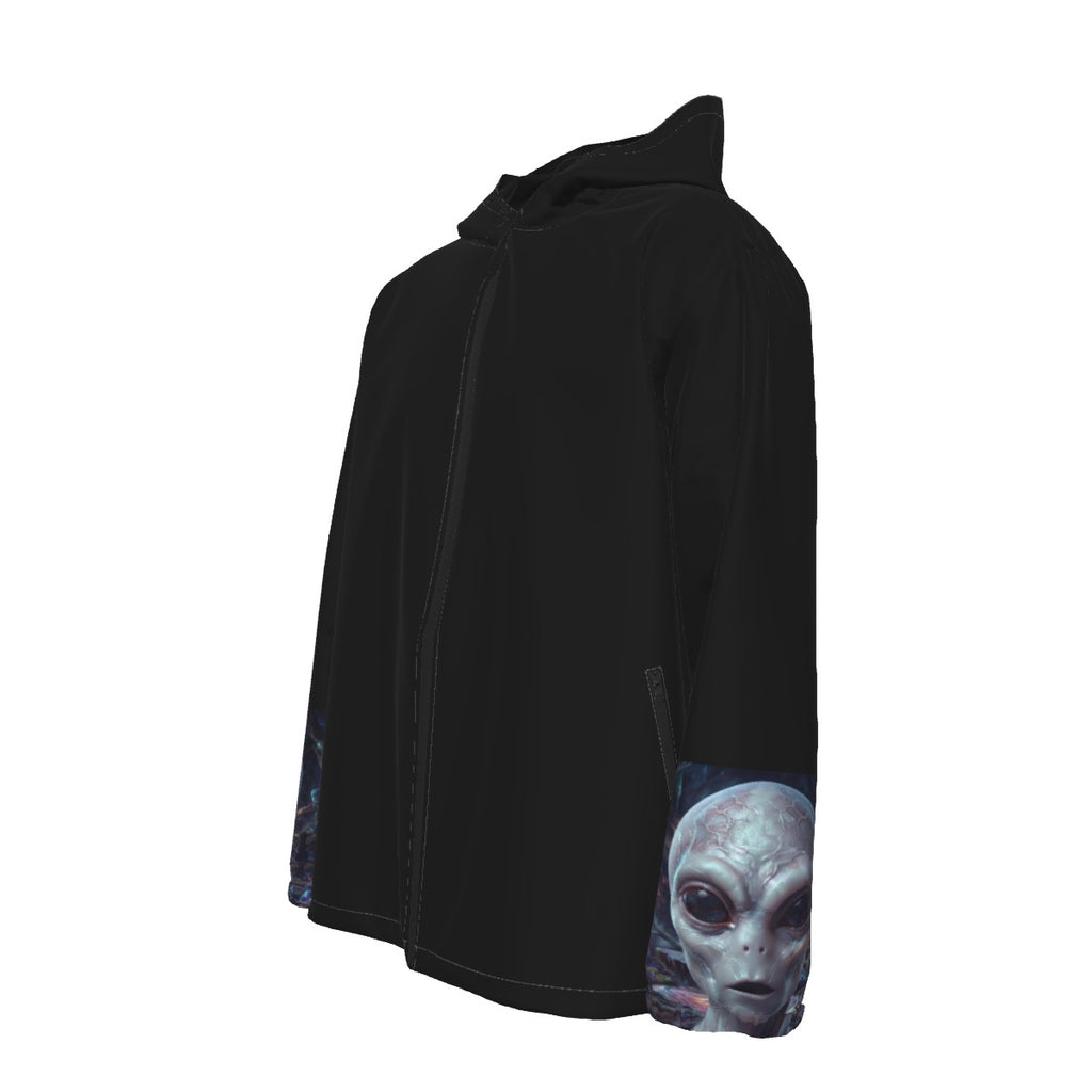 Alien Disclosure Collection All-Over Print Men's Hooded Zipper Windproof Jacket