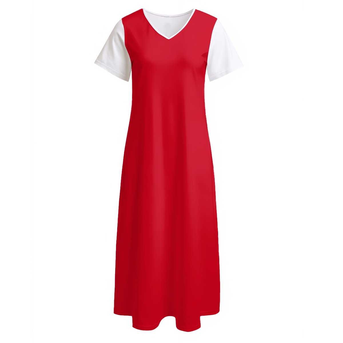 All-Over Print Women's V-neck Dress With Side Slit