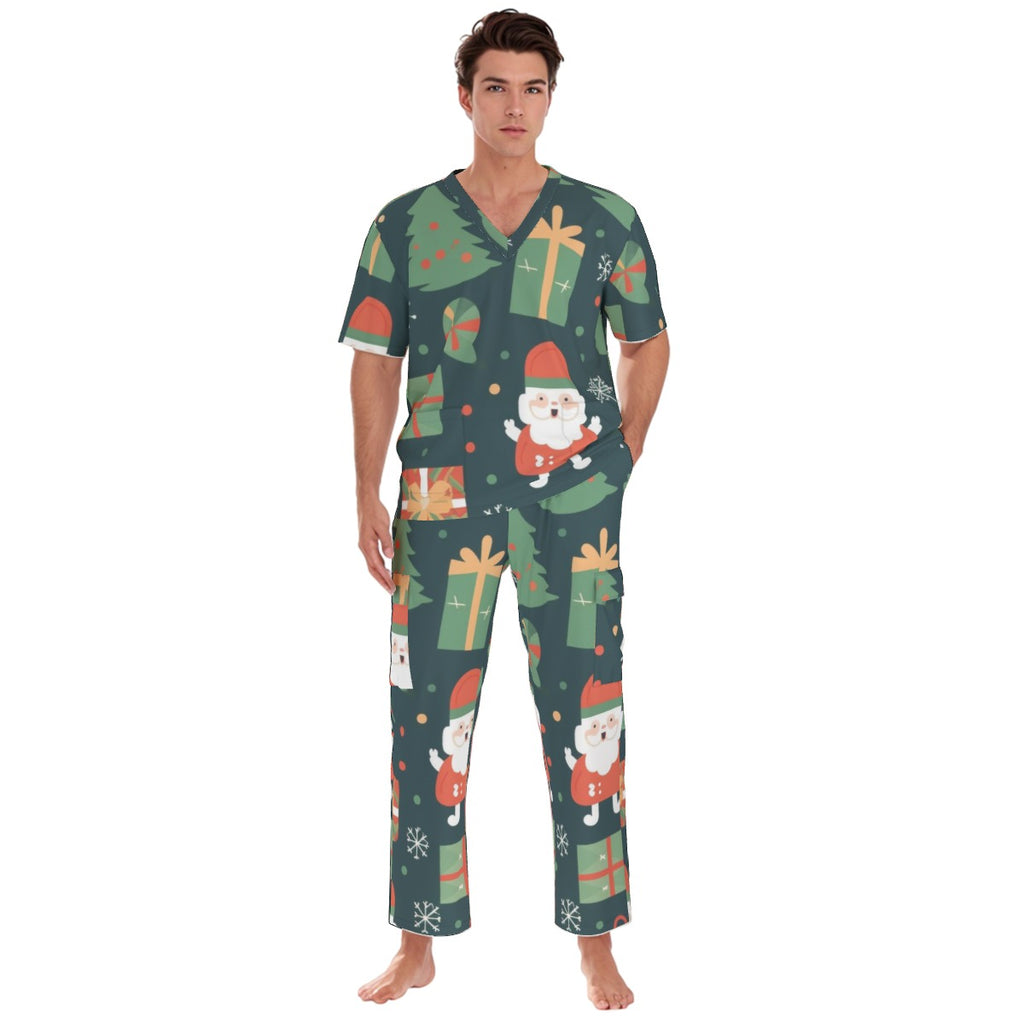 All-Over Print Unisex Scrub Set With Six Pocket