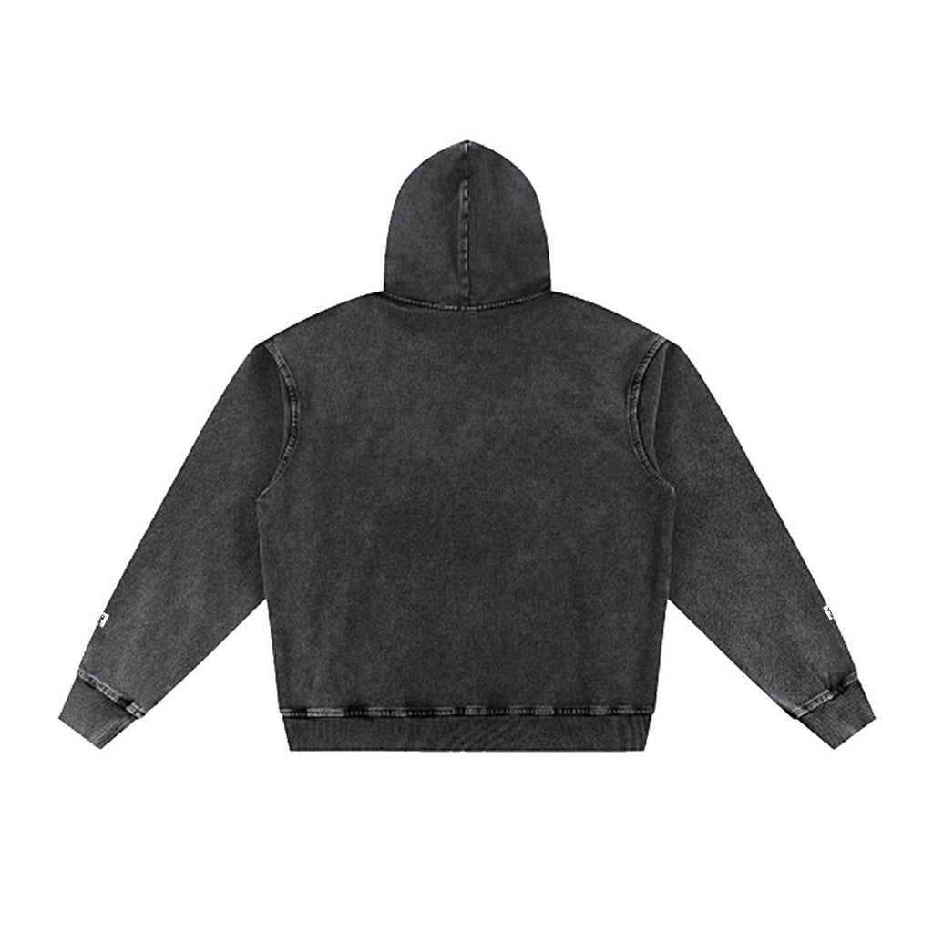 Men’s Washed Denim Pullover Hoodie|380GSM DTF