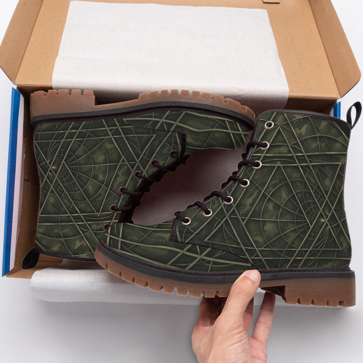 All-Over Print Men's Martin Short Boots
