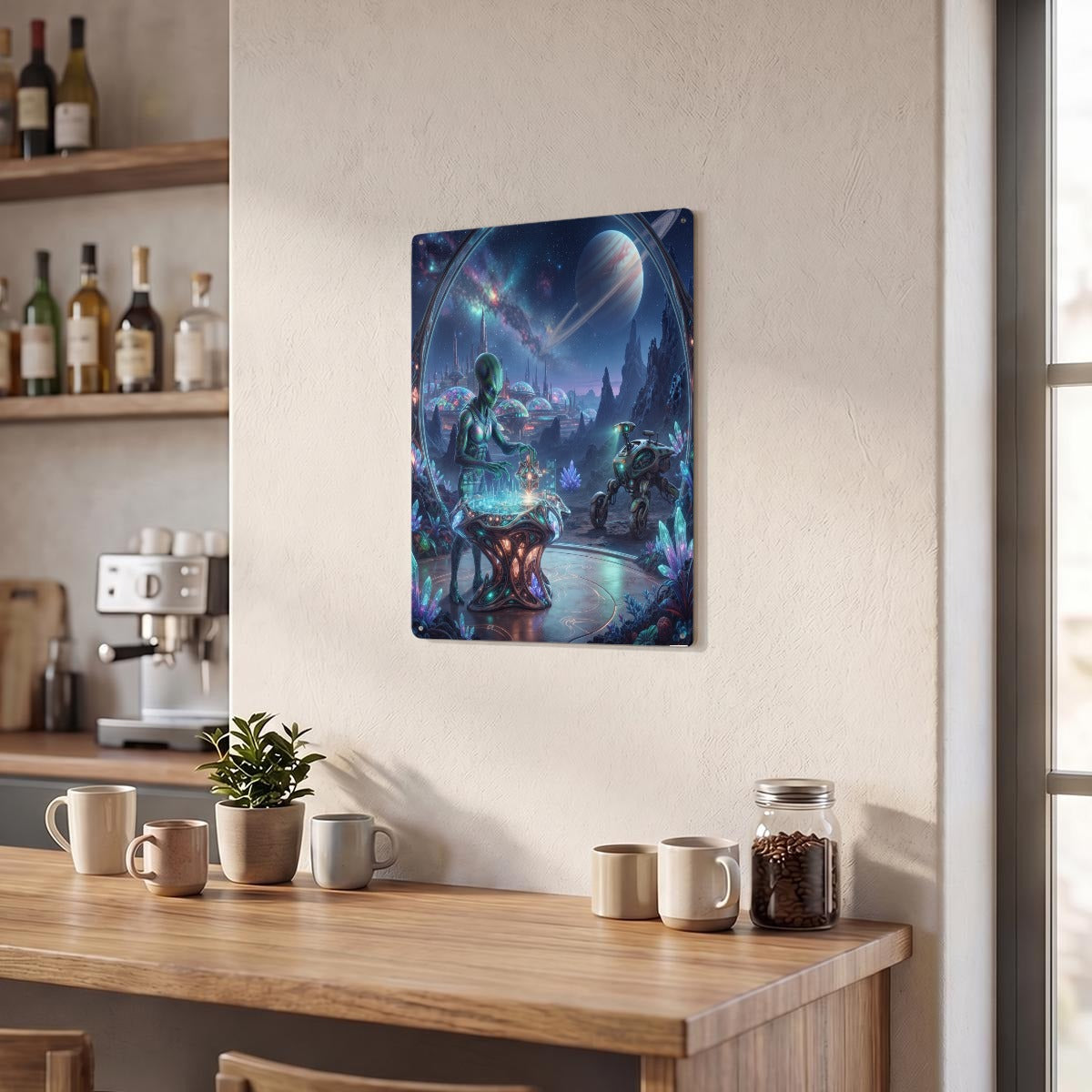 Thickened Rectangular Iron Wall Painting Printed in Canada