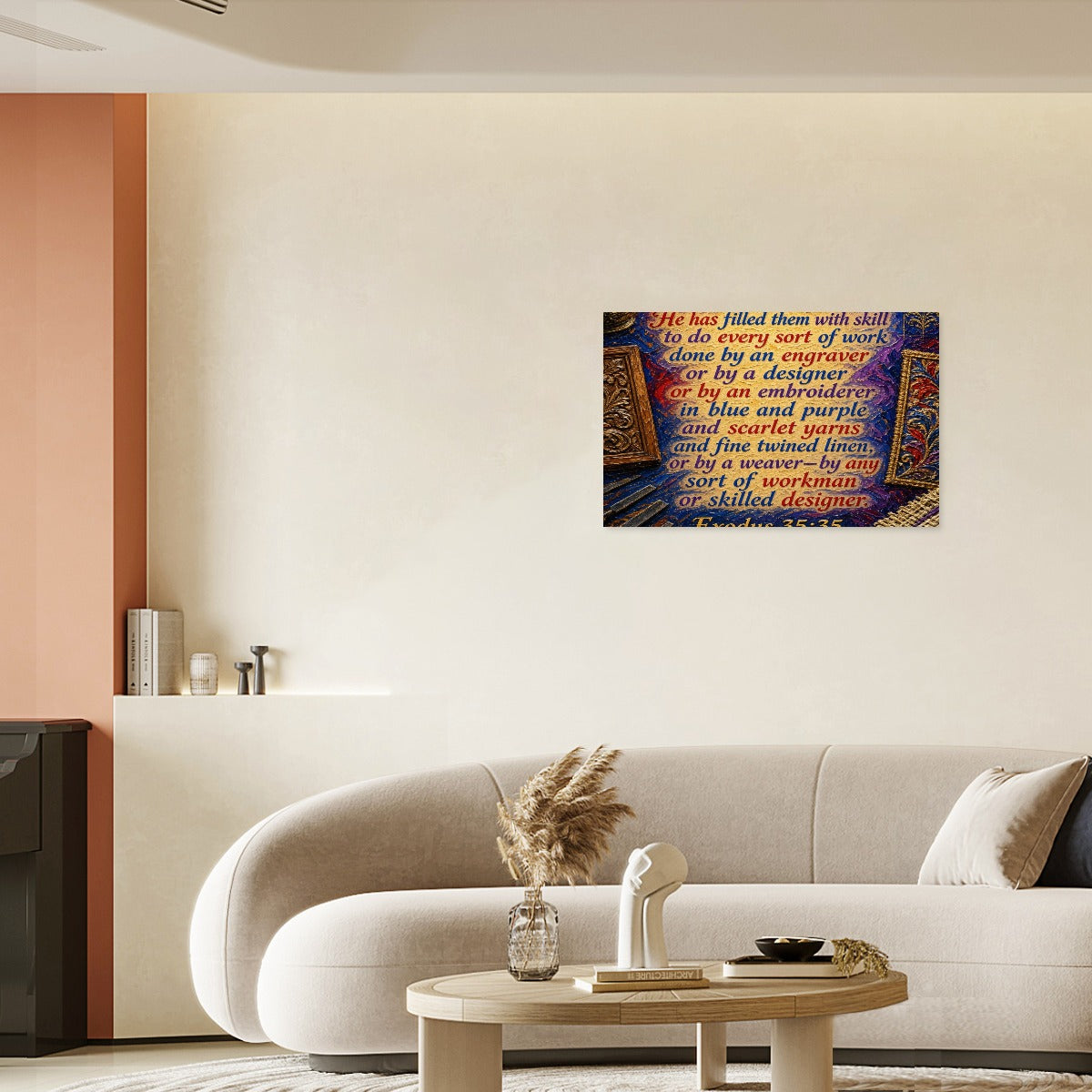 Bible Quote Framed Single-Piece Mural Printed in USA 3:2