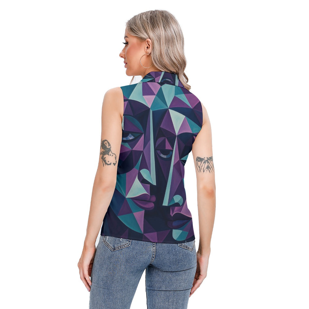 All-Over Print Women's Lapel Vest