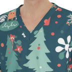 All-Over Print Unisex Scrub Set With Six Pocket