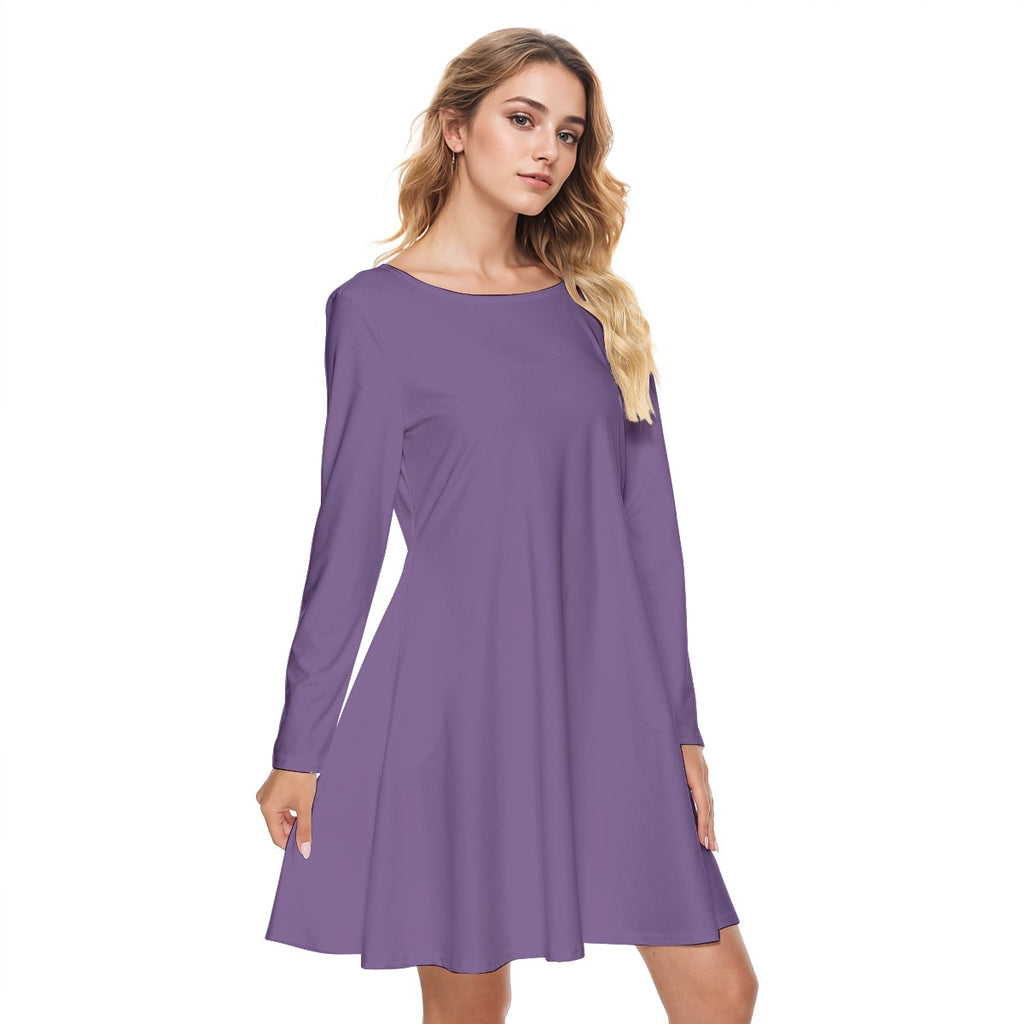 All-Over Print Women's Round Neck Dress|190GSM Cotton