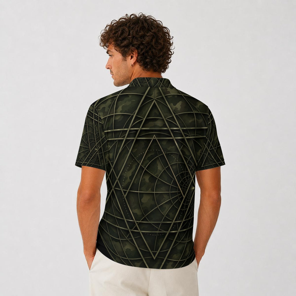 All-Over Print Men's Heavyweight Polyester Polo Shirt|210GSM