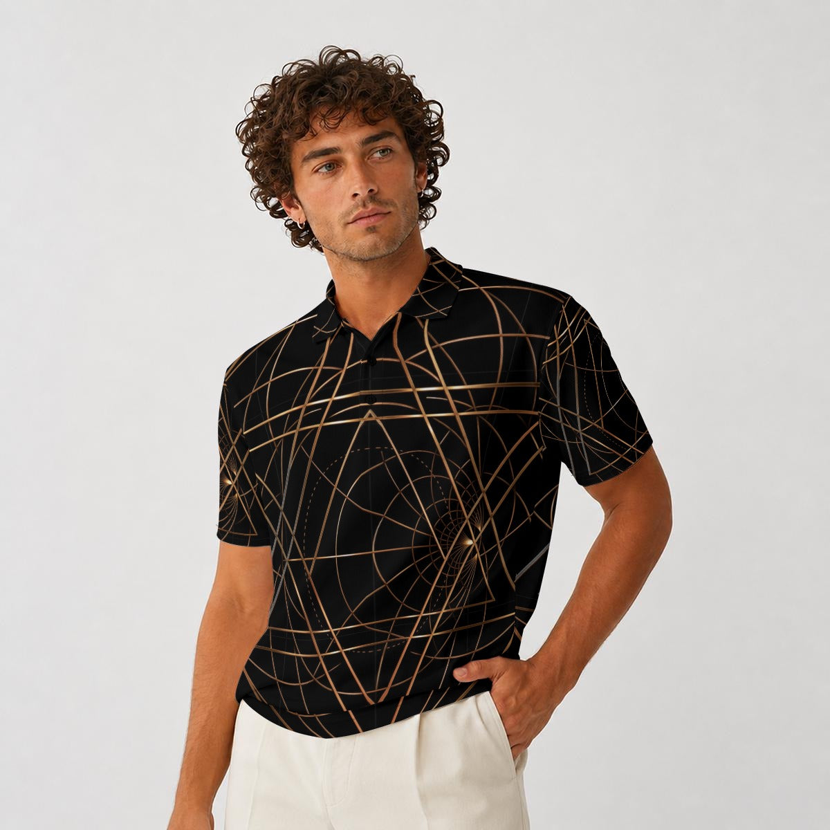 Polo pesante da uomo in poliestere con stampa integrale|210 g/m²