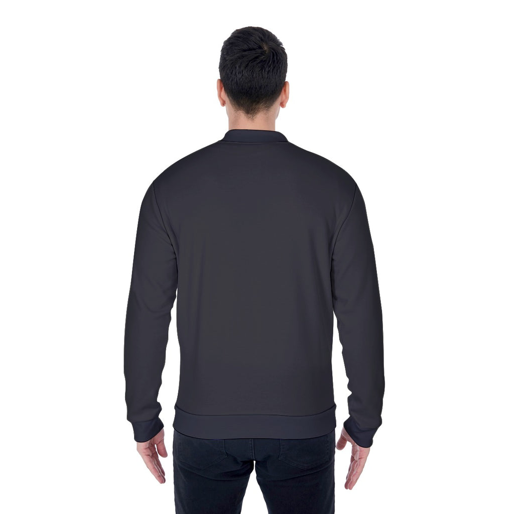 All-Over Print Men's Baseball Jacket With Heavy Fleece