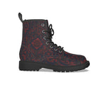 All-Over Print Women's Martin Short Boots With Black Bottom