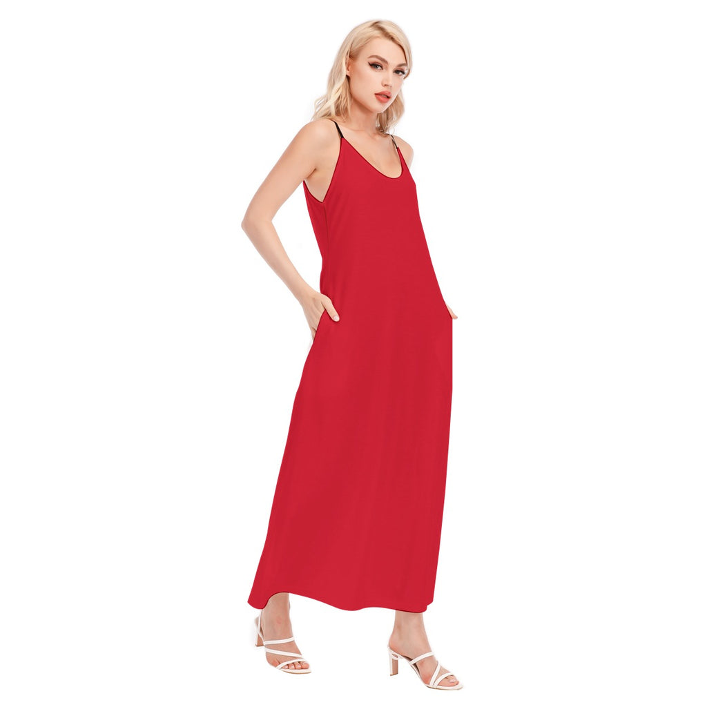 Vestito da donna con stampa integrale e spalline sottili