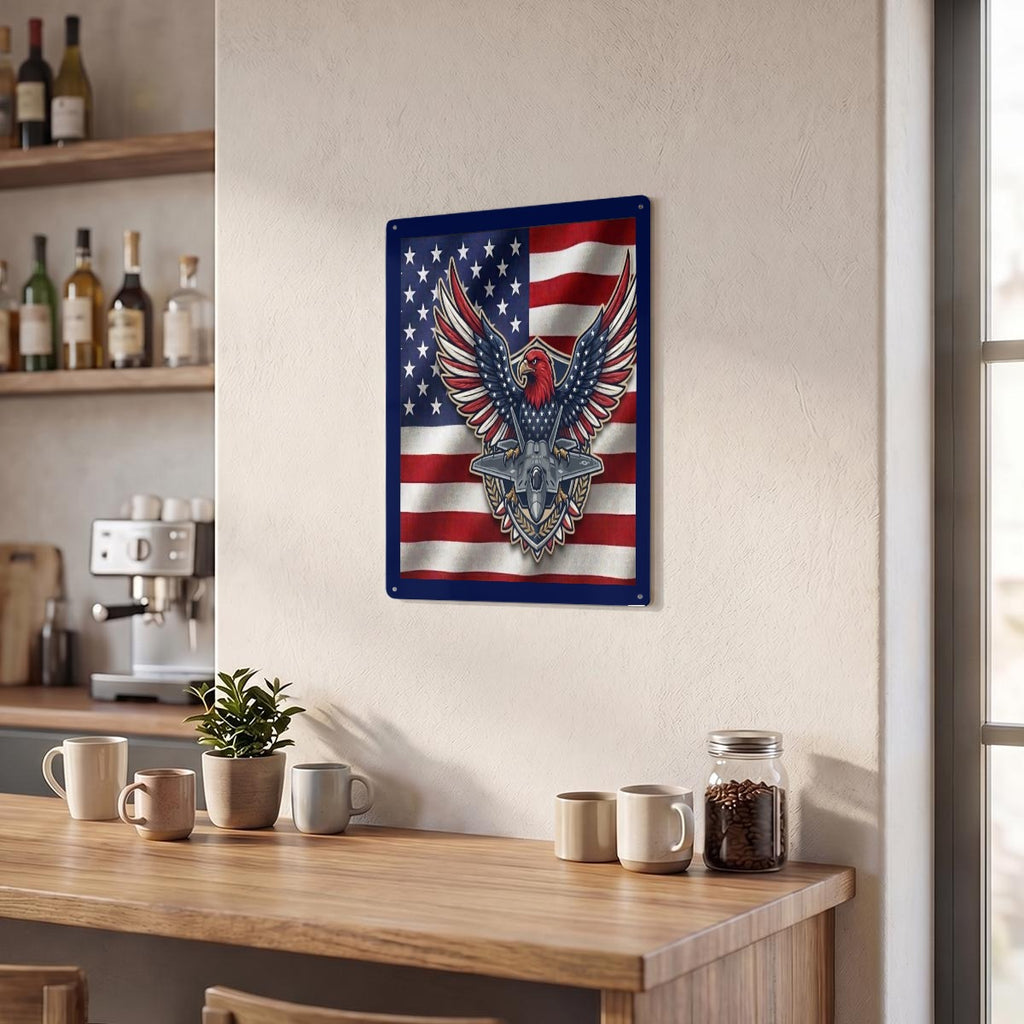 American Eagle Thickened Rectangular Iron Wall Painting