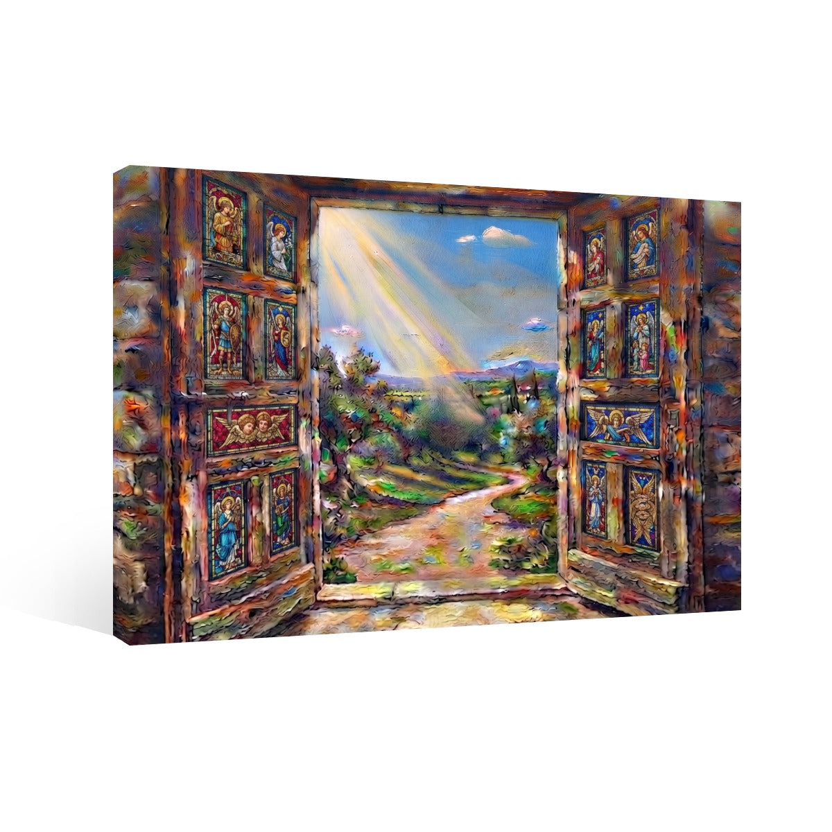 Light Through AN Open Door Framed Single-Piece Mural Printed in USA 3:2