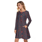 All-Over Print Women's Round Neck Dress|190GSM Cotton