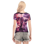 All-Over Print Women's Short Sleeve Mesh Blouse