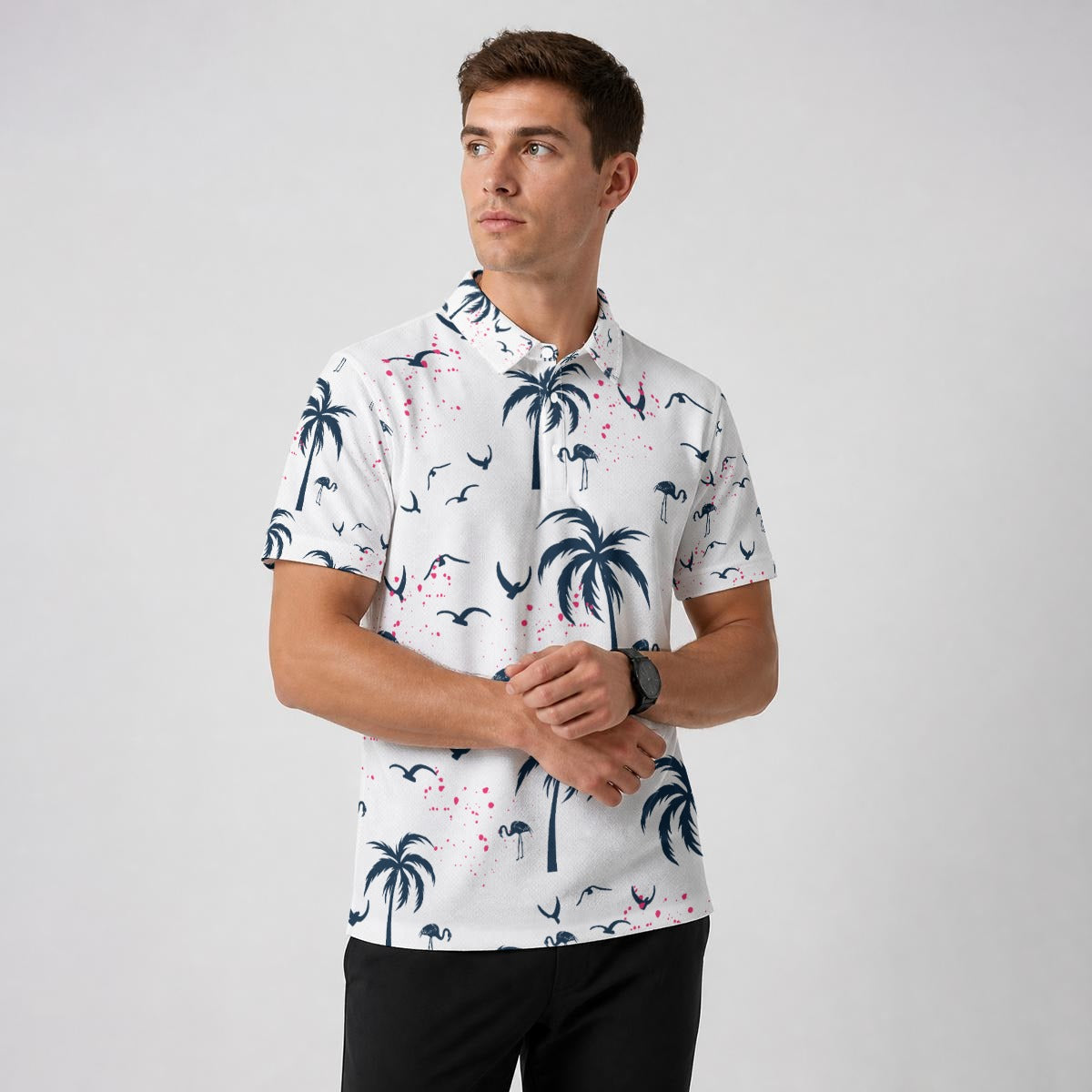 All-Over Print Men's Polo Shirt|Bonded Seam