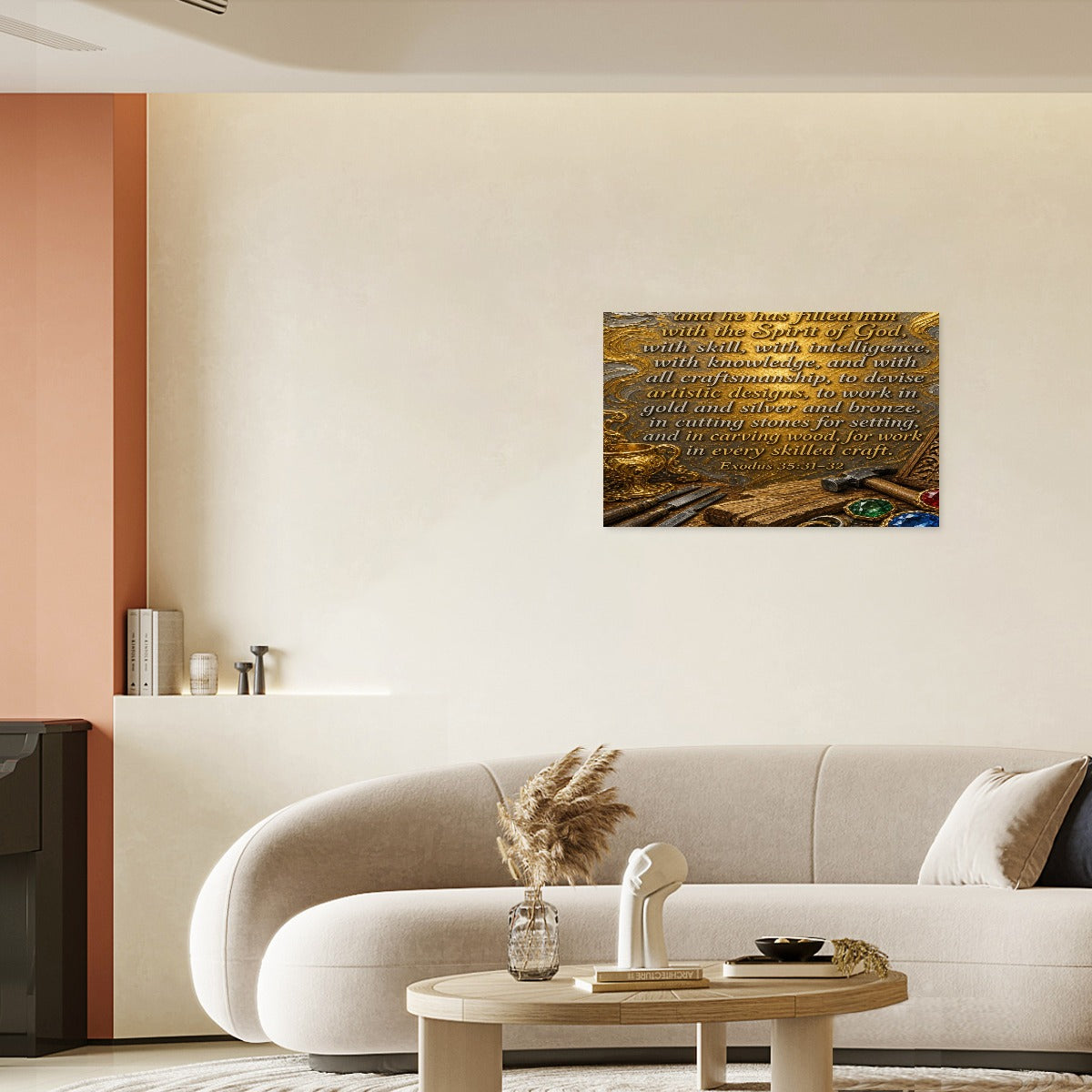 Bible Quote Framed Single-Piece Mural Printed in USA 3:2