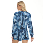 All-Over Print Women's Short Sweatshirt And Pants Suit