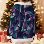 All-Over Print Women's Fleece Hoodie With Decorative Trim