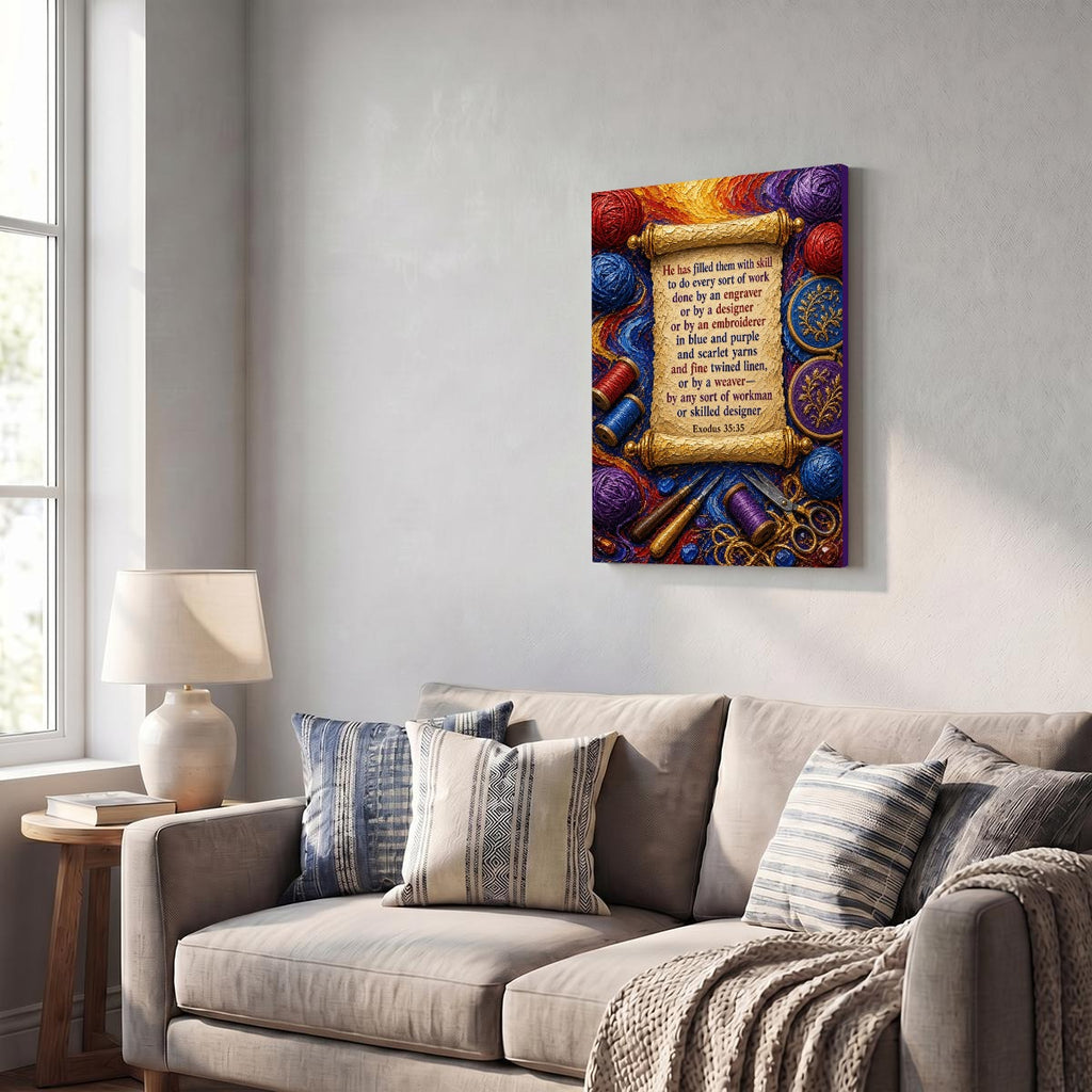 Bible Themed Quotes Designs WIth Purpose Brand Vertical Framed Canvas Wall