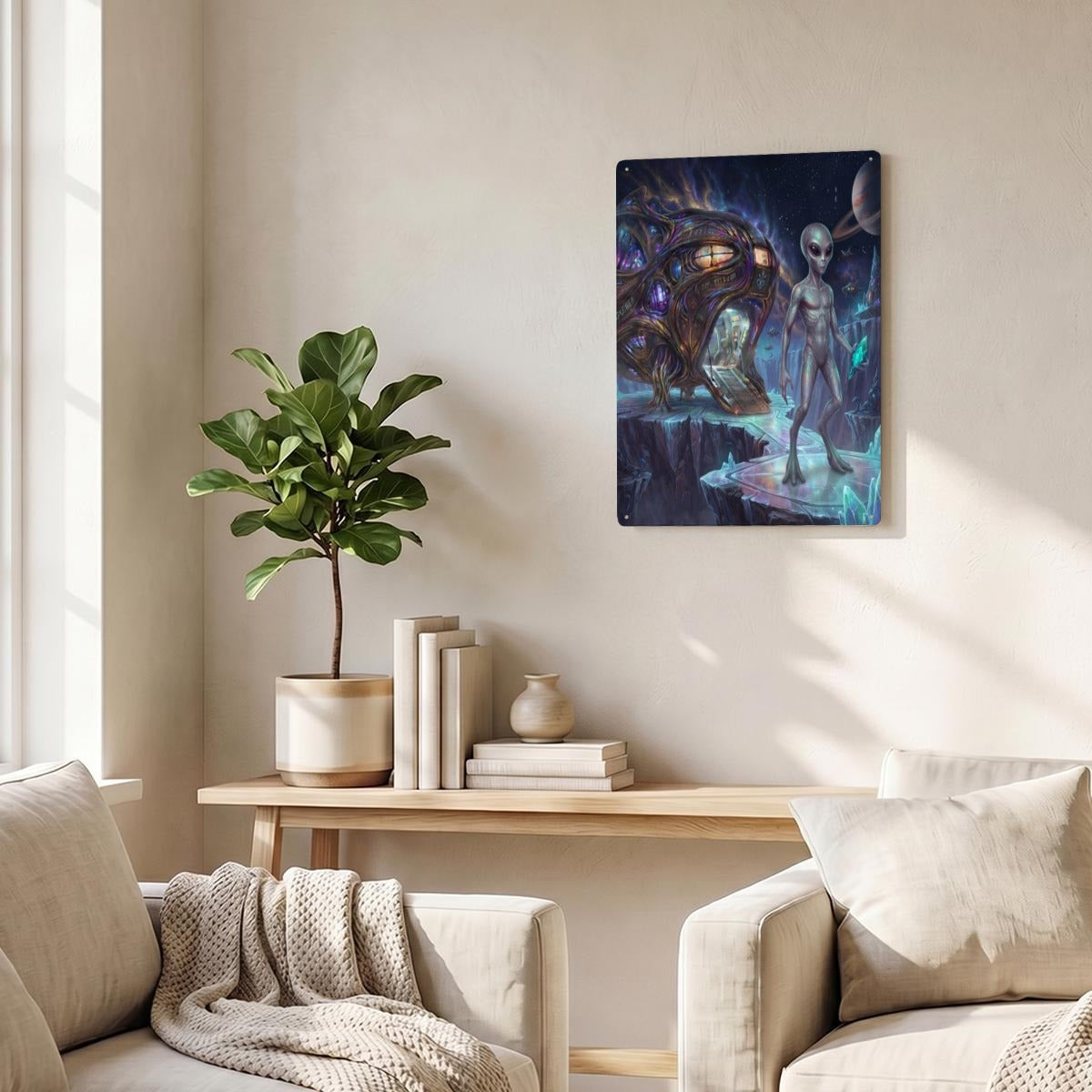 Thickened Rectangular Iron Wall Painting Printed in Canada