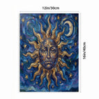 Sun Moon Painting Designs With Purpose Brand Vertical Framed Canvas Wall Art Printed in Canada