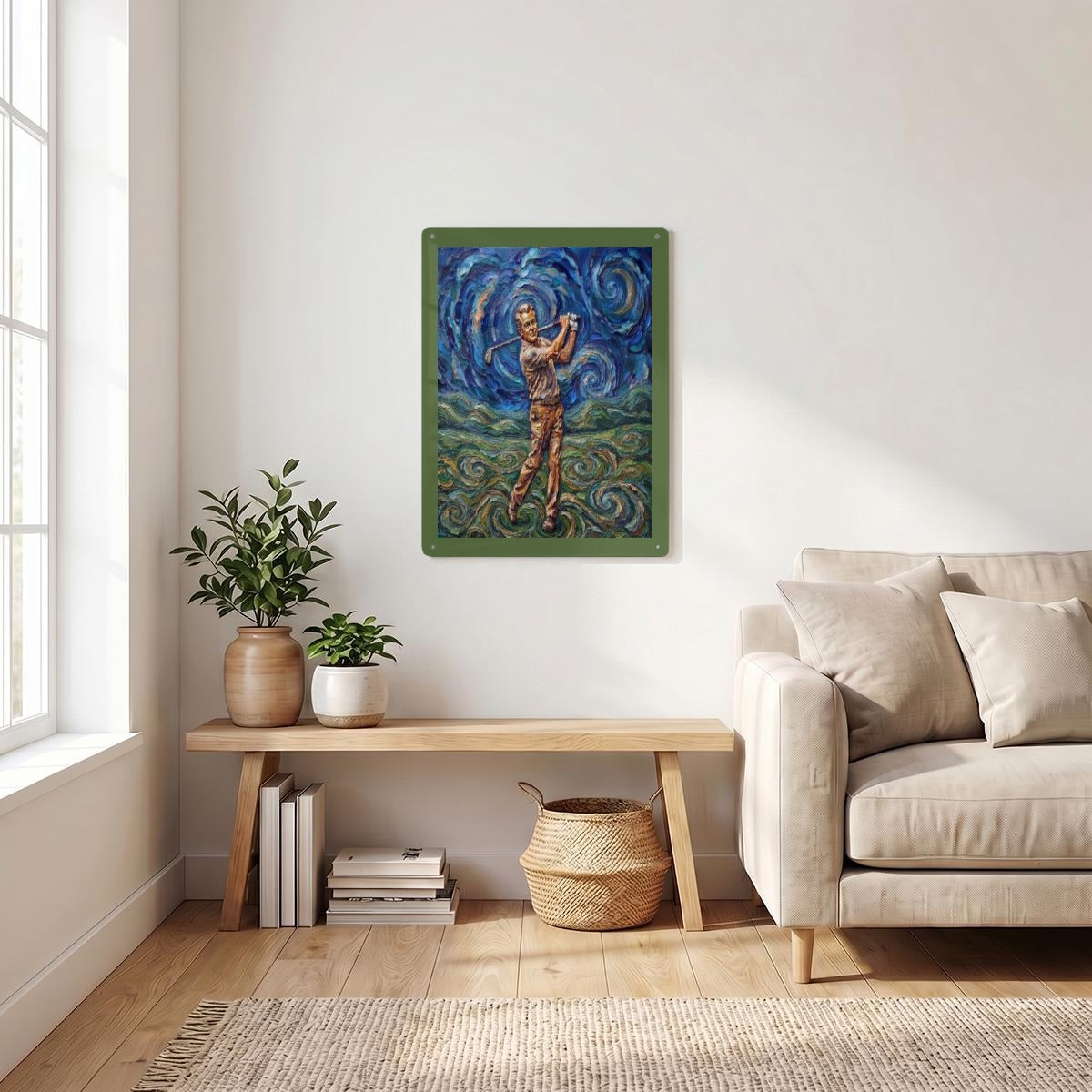 Golfer's Thickened Rectangular Iron Wall Painting Printed in Canada