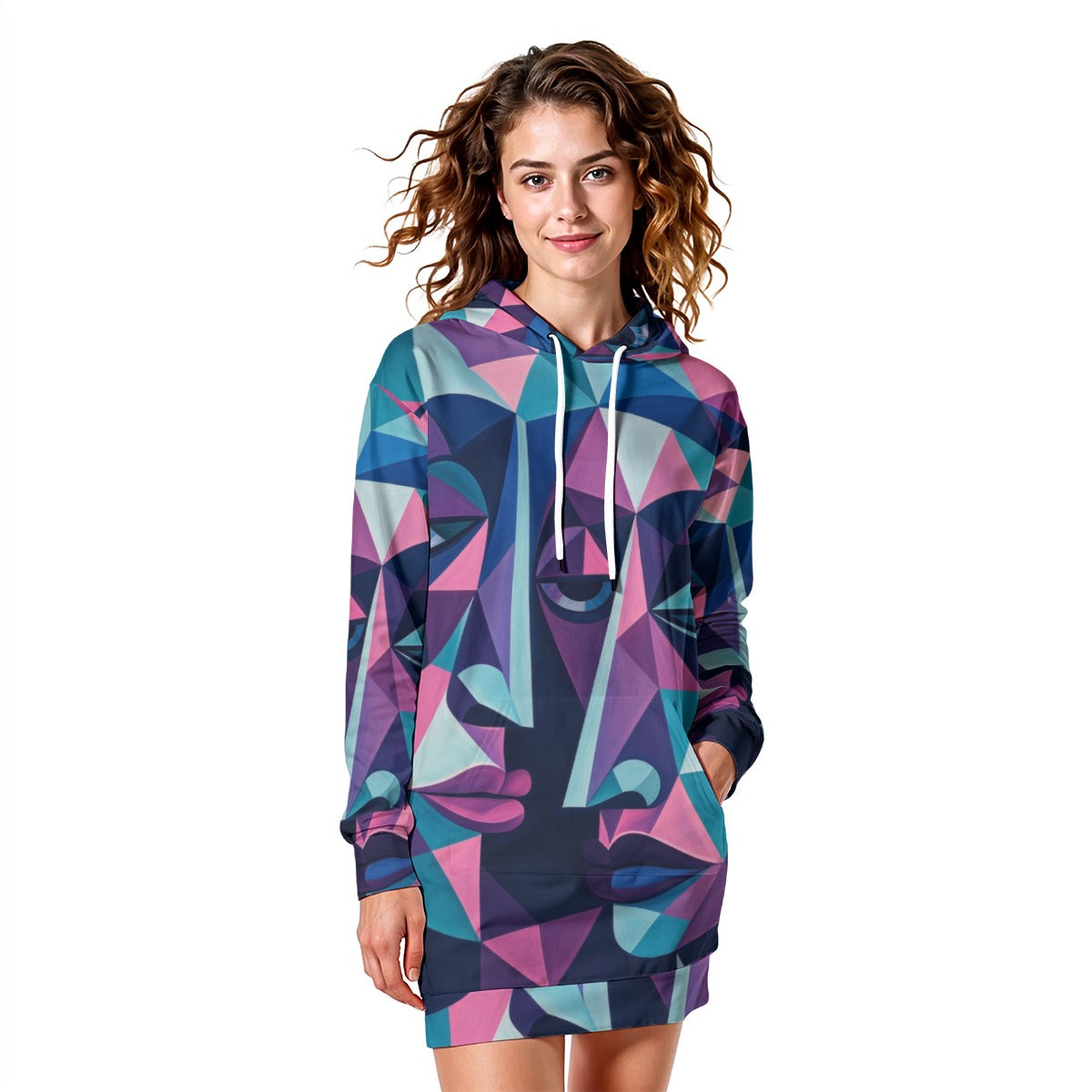 All-Over Print Women's Heavy Fleece Long Hoodie