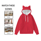 All-Over Print Women’s Hoodie With Decorative Ears
