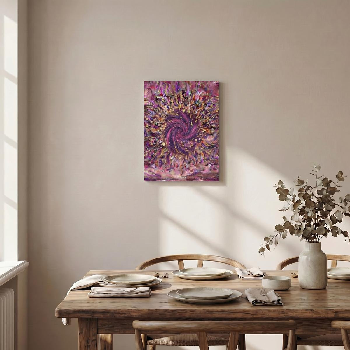 Pink Swirl Designs With Purpose Brand Vertical Framed Canvas Wall Art Printed in Canada