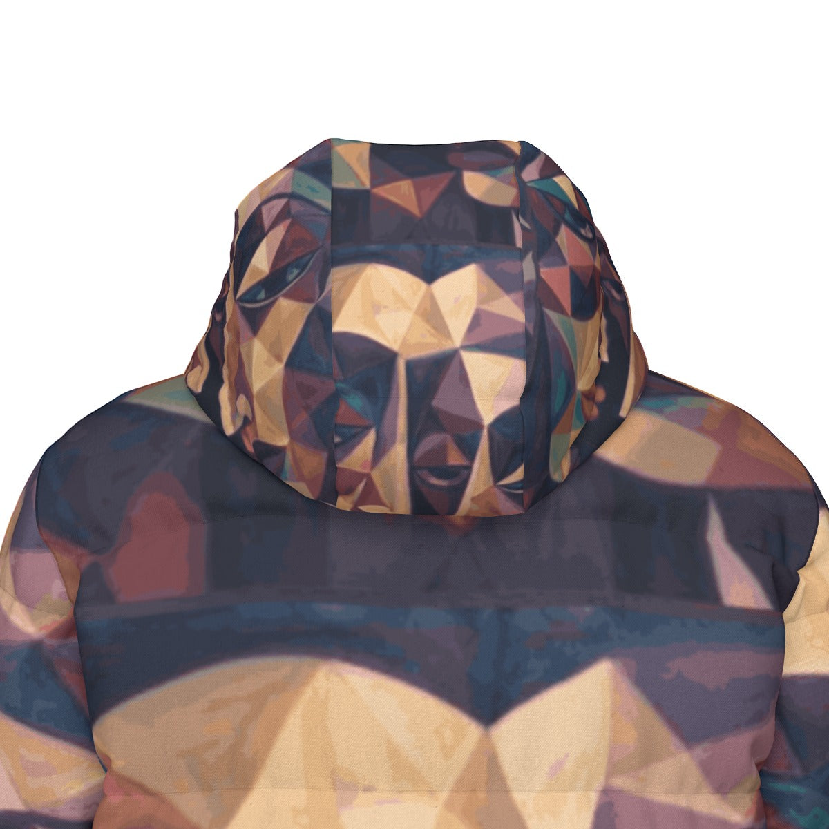 Giacca lunga unisex imbottita in piuma con stampa integrale