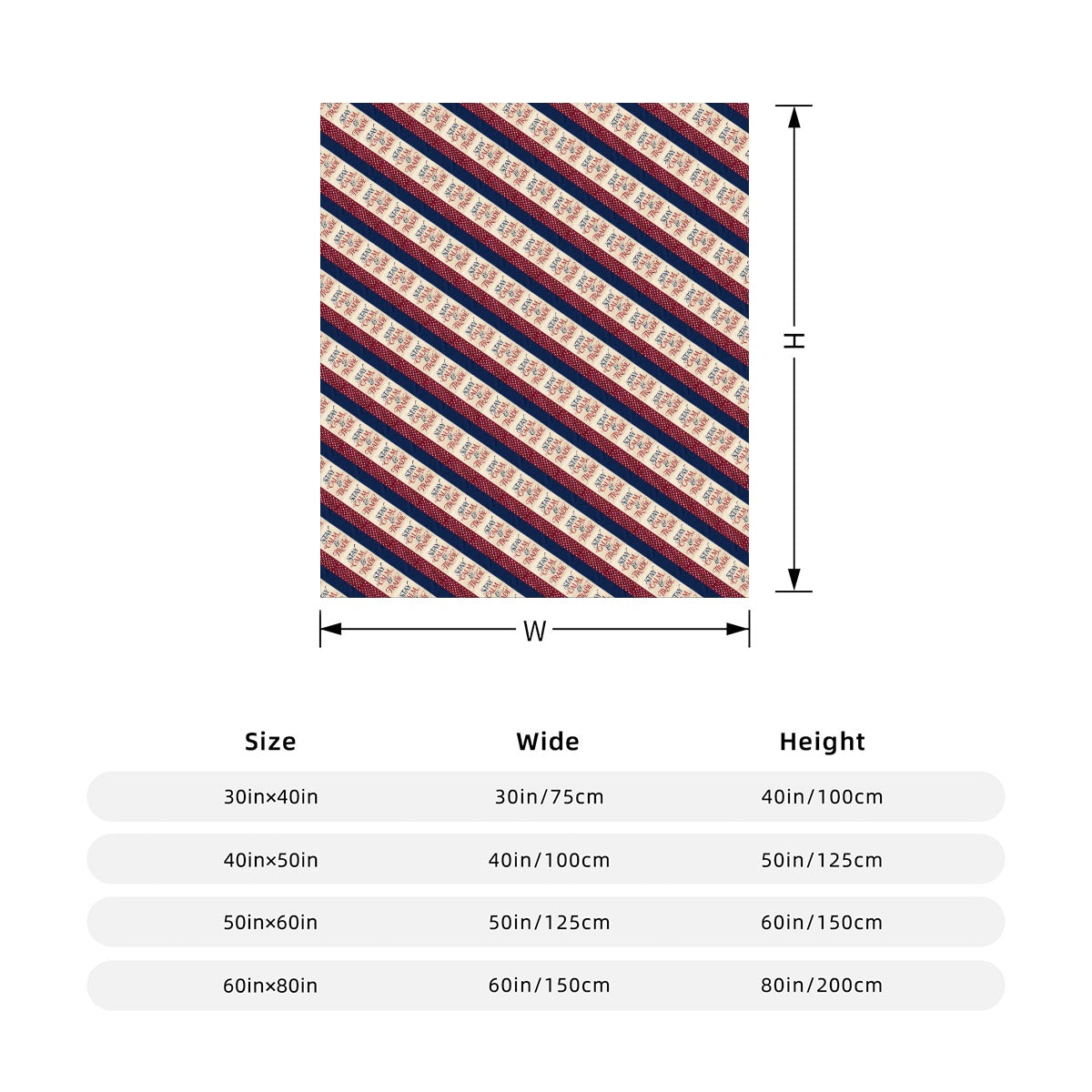 Gram Flannel Blanket - Vertical Style Printed in USA|280GSM