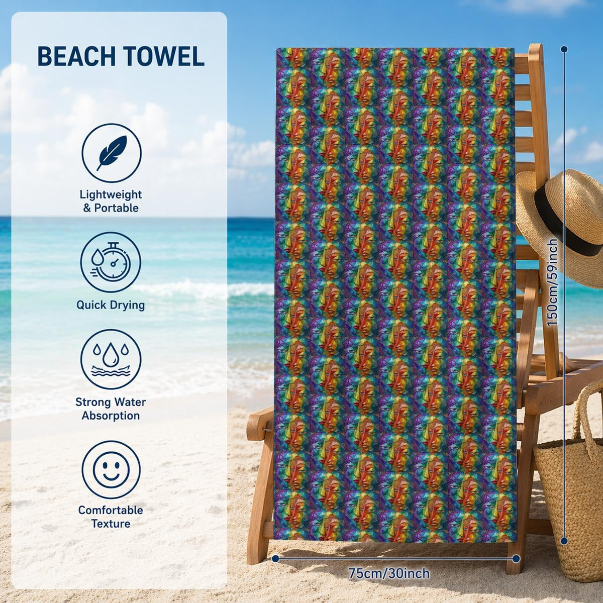 Adult Beach Towel  Printed in Canada|320GSM