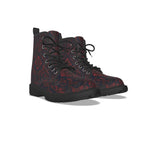 All-Over Print Women's Martin Short Boots With Black Bottom