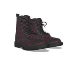 All-Over Print Women's Martin Short Boots With Black Bottom