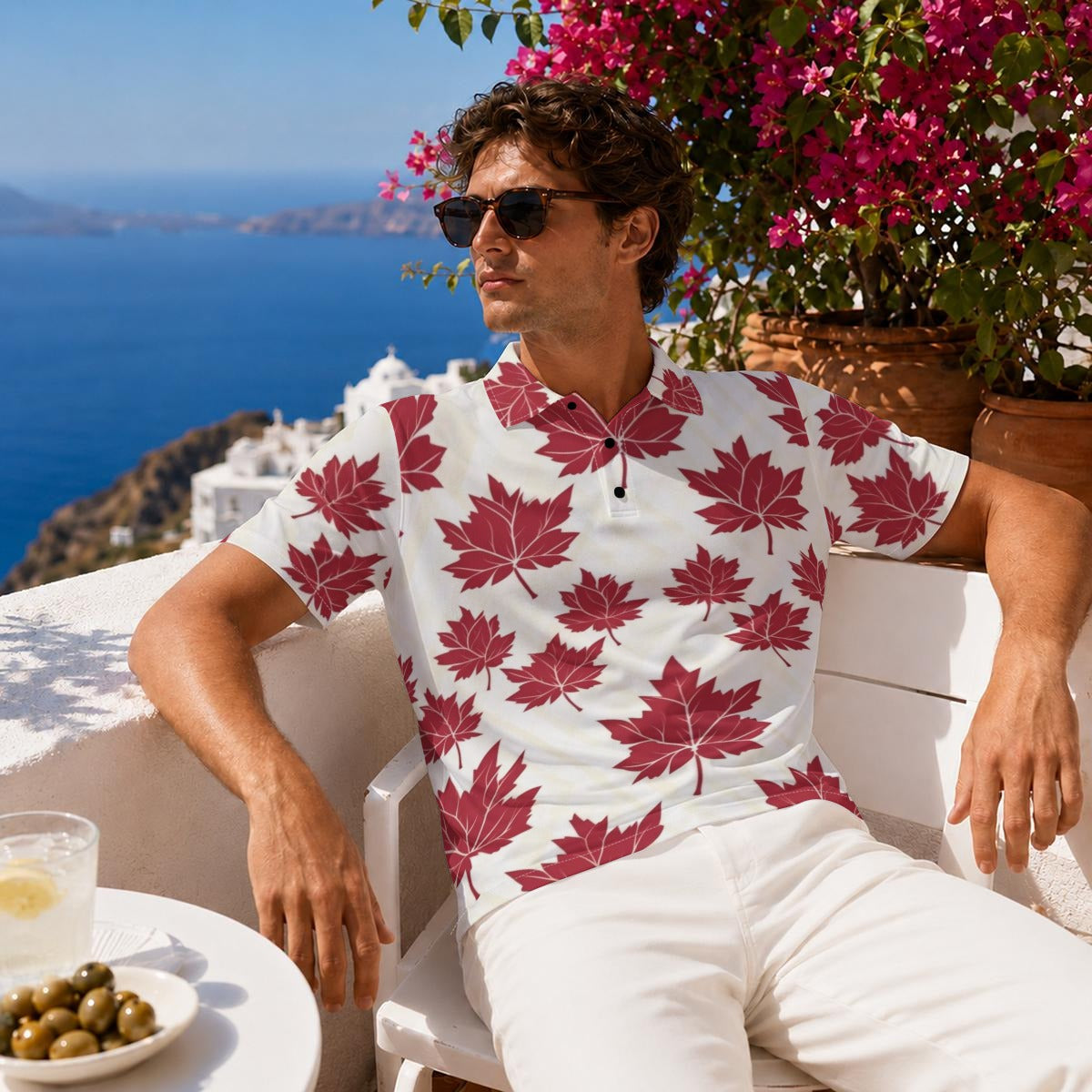 All-Over Print Men's Heavyweight Polyester Polo Shirt|210GSM