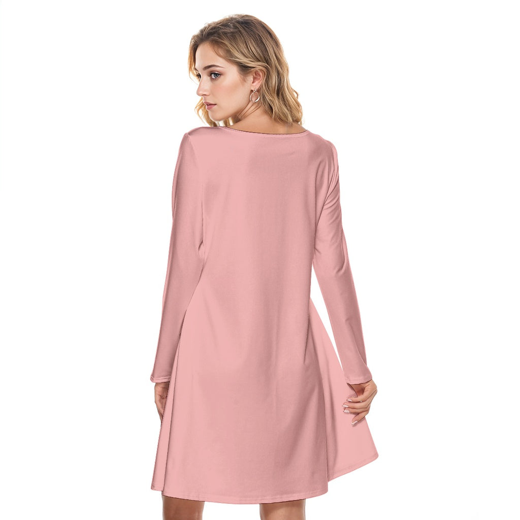 All-Over Print Women's Round Neck Dress|190GSM Cotton