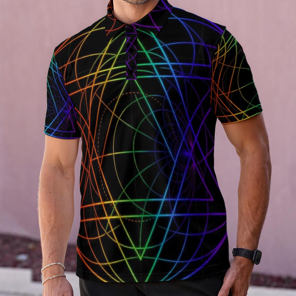 All-Over Print Men's Polo Collar Jersey