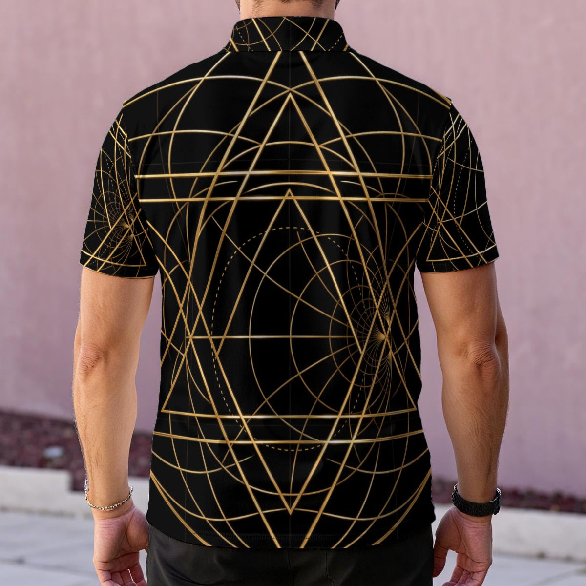All-Over Print Men's Polo Collar Jersey