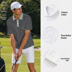 Polo da uomo a due pezzi con colletto e stampa all-over|Cuciture termosaldate